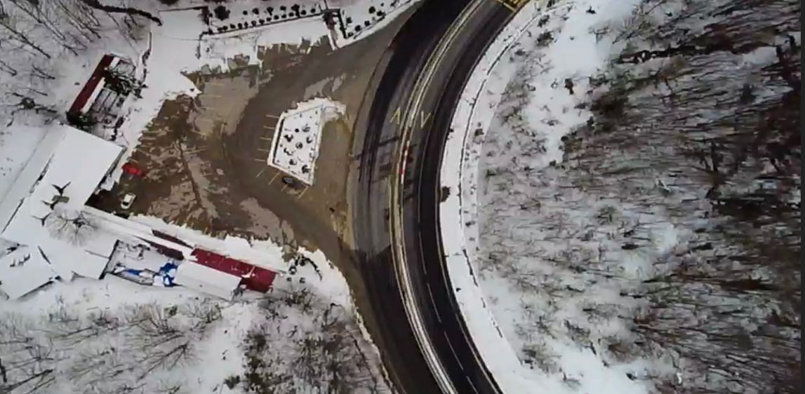 Bolu Dağı’nda beyaz örtü manzarası dron ile  görüntülendi