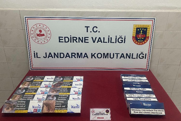 Edirne Enez’de 16 karton kaçak sigara ele geçirildi