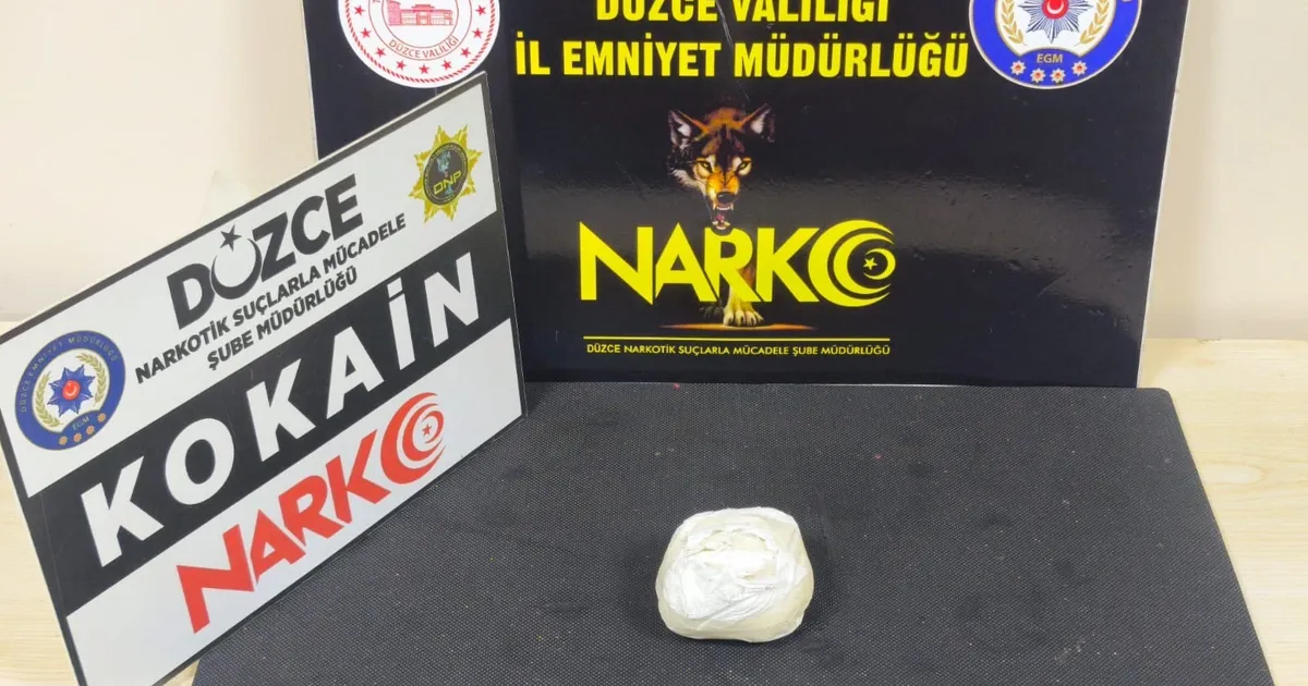 Düzce’de 125 Gram kokain ele geçirildi: 1 kişi tutuklandı