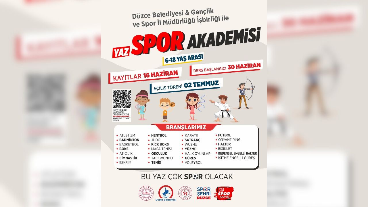 YAZ SPOR AKADEMİSİ KAYITLARI BAŞLIYOR