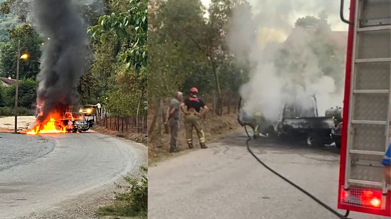 Gölormanı’nda Kamyonet Yangını; Araç Kullanılamaz Hale Geldi