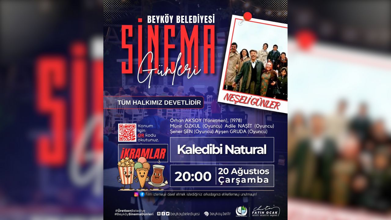 Beyköy Belediyesi’nden Ücretsiz Açık Hava Sineması Etkinliği