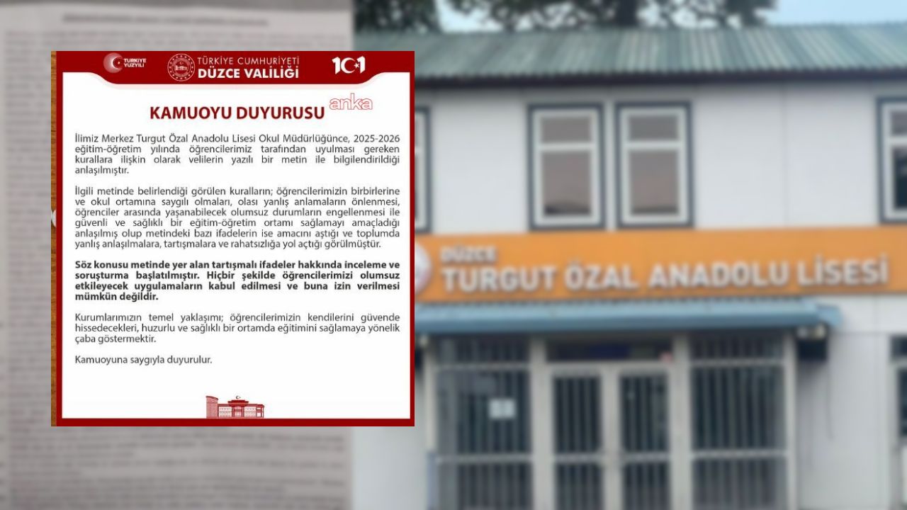 Turgut Özal Anadolu Lisesi’ndeki Kurallar Valiliğin Gündeminde