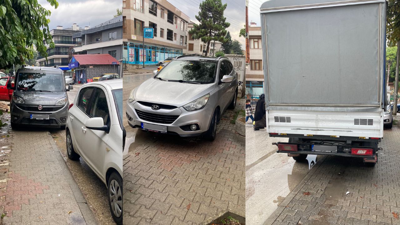 Uzun Mustafa Mahallesi’nde Kaldırımlar Araçlarla Dolu, Vatandaş Tepkili !