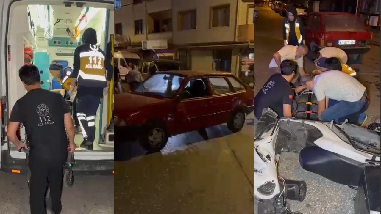 Düzce’de Korkutan Kaza; Motosikletli Kurye Yaralandı