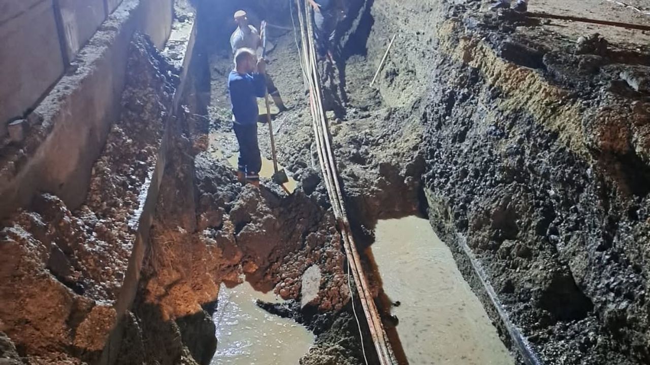 Çilimli’de Ana Su Hattı Çalışmaları Sürüyor