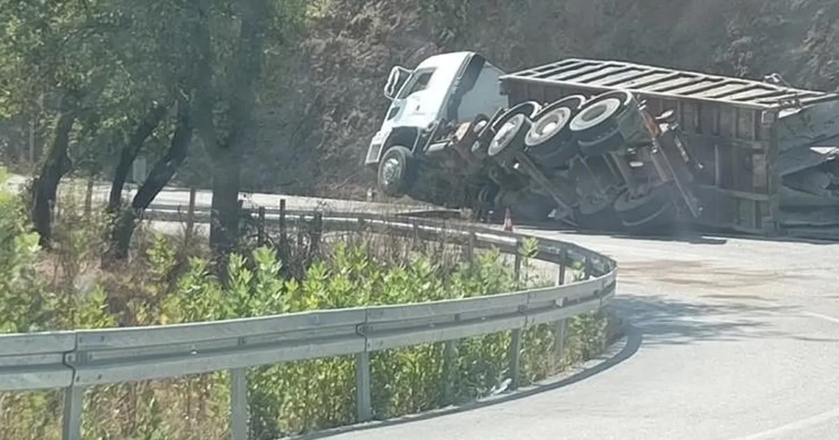 Düzce Yığılca yolunda TIR devrildi!