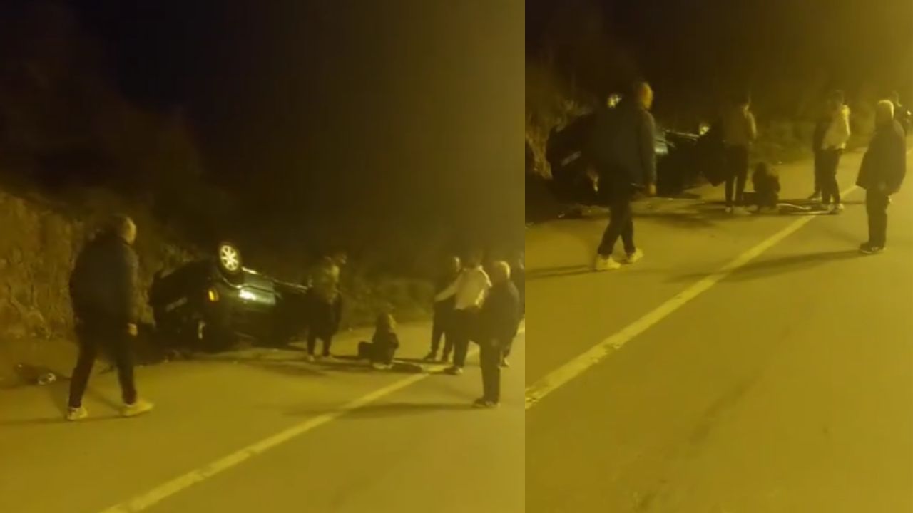 Akçakoca’da Korkutan Kaza; Araç Kanala Uçtu 1 Kişi Yaralandı