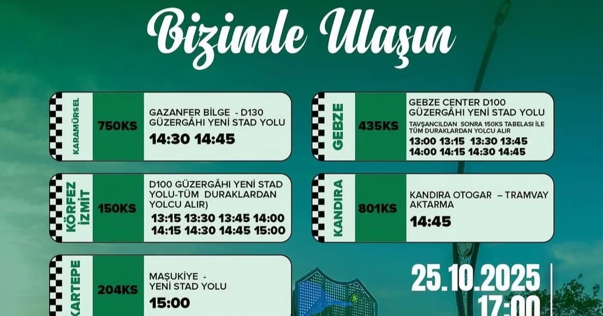 Kocaelispor maçına ulaşım seferberliği