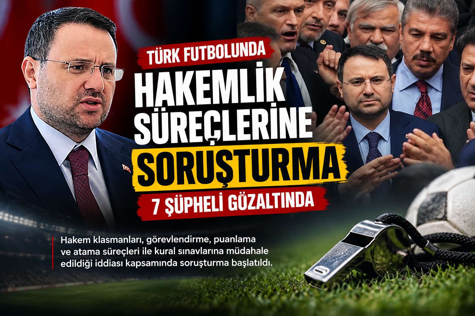 Türk futbolunda hakemlik süreçlerine yönelik soruşturma: 7 şüpheli gözaltında