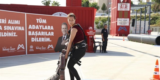 Mersin’de 50 itfaiye eri alımı için 250 aday ter döktü
